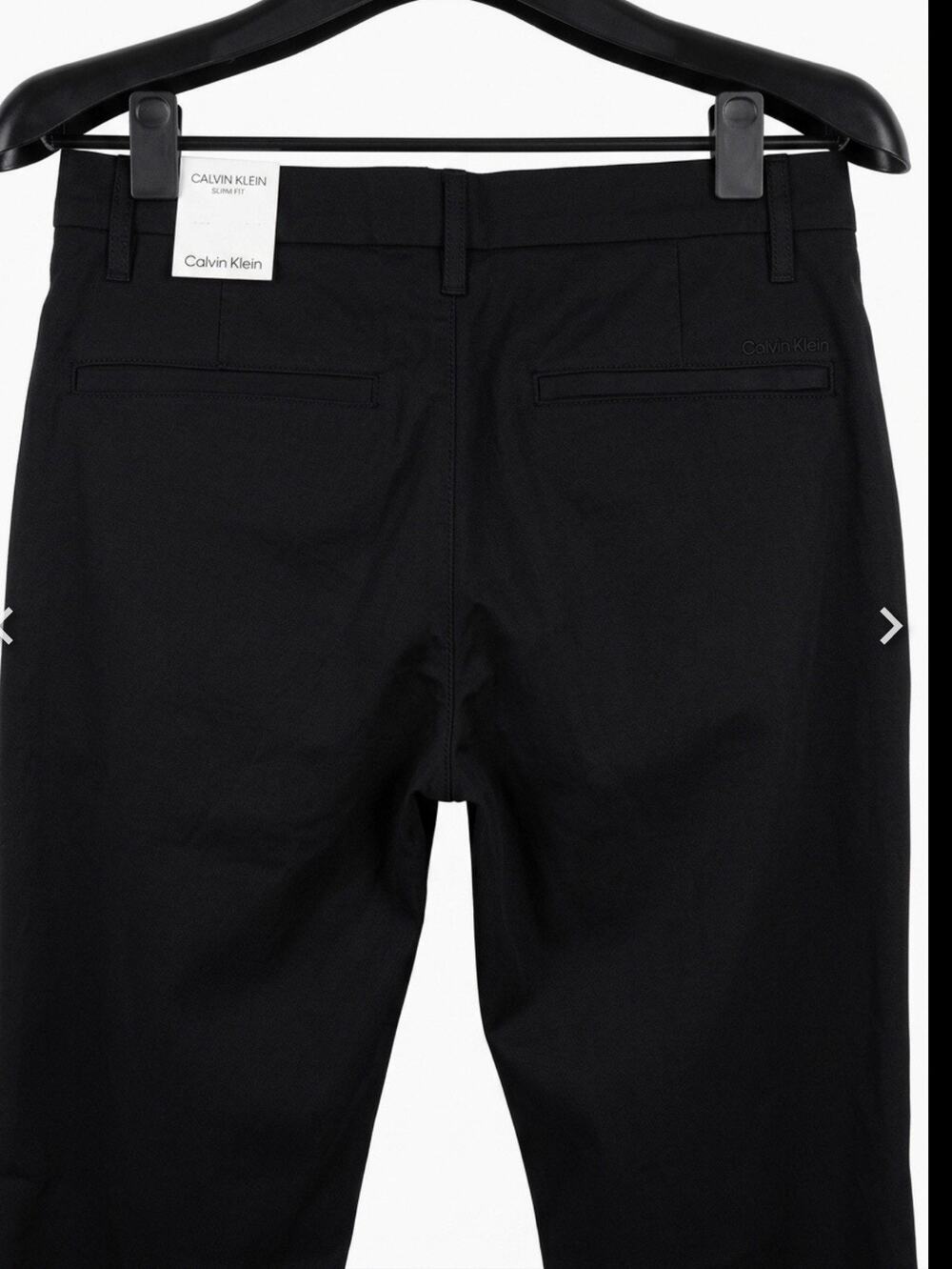 New Calvin Klein Men Slim Fit Chino Pants Black Versatile Business Casual 31/30